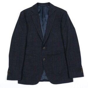 Rodd & Gunn 38R Navy Check Wool Cotton Sports Fit Tweed Blazer Lanificio Comero